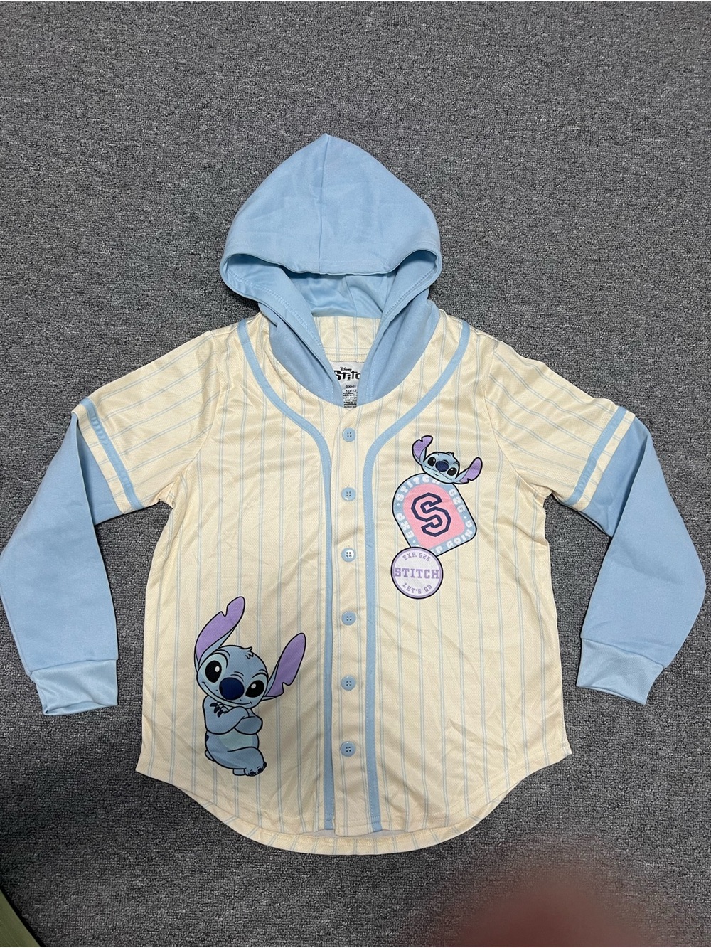 Disney Stitch Kids Hooded Baseball Long sleeve Top